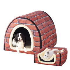FOUIYIUTU cama para perro dos formas de uso, cálida y acogedora
