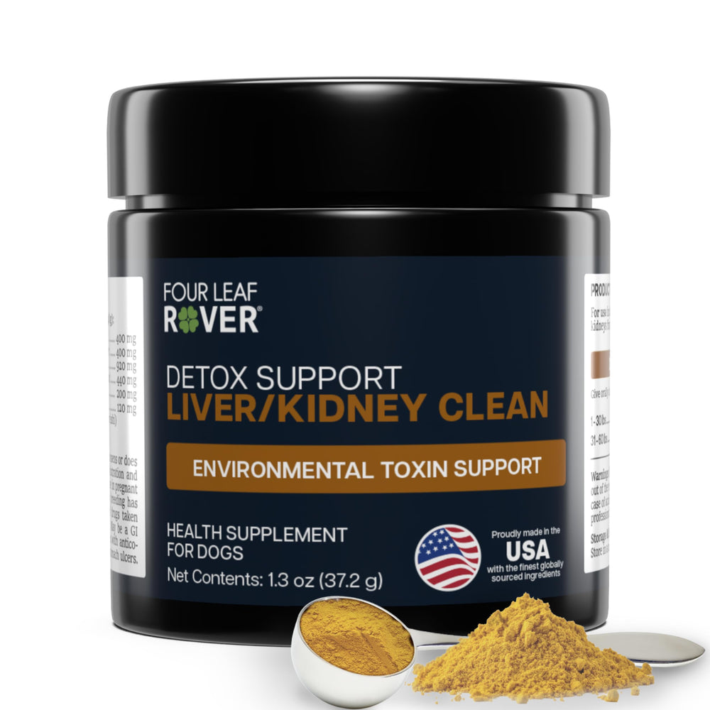 FOUR LEAF ROVER: botella del suplemento para higado canino, apoyo suave a la detoxificacion