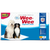 Four Paws Wee-Wee Pad grande en empaque compacto para reducir residuos