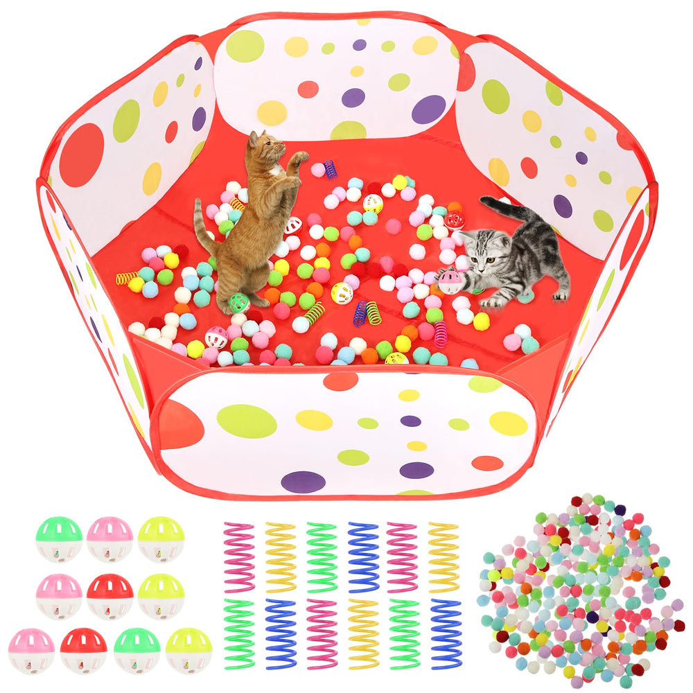Foxtell casita de bolas para gatos, 35,4 pulgadas, ideal para juego interior