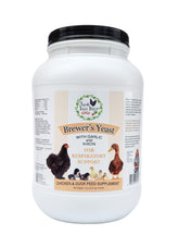 Fresh Eggs Daily levadura de cerveza con ajo y niacina en envase, aporte nutricional para aves.