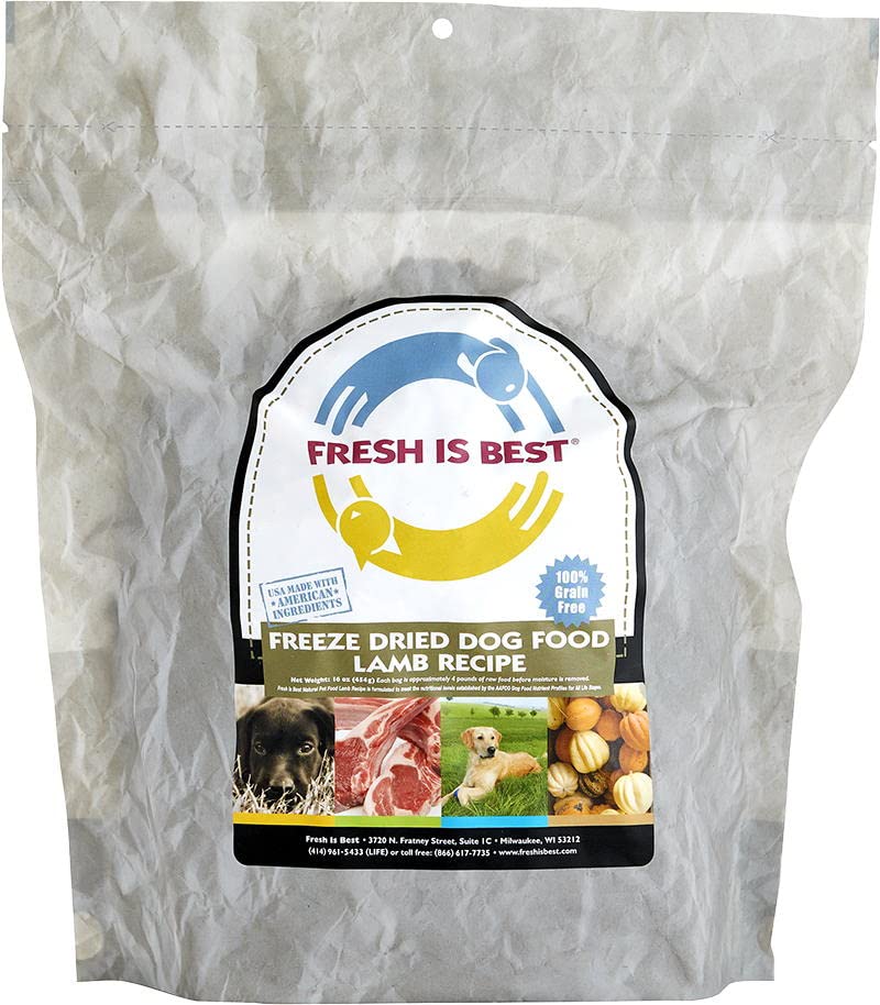 Fresh Is Best cordero seco para perros en bolsa, realza el sabor y la proteína