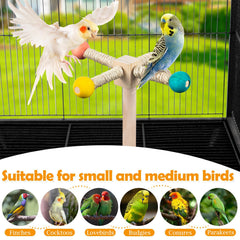 FrgKbTm juguete interactivo para pajaros; gira en las perchas y refuerza vínculo.