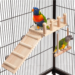 FrgKbTm percha-plataforma con columpio para aves pequeñas, ideal para ejercicio diario.