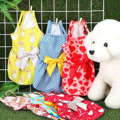 Frienda vestido para perro con flor, look fresco para el verano.