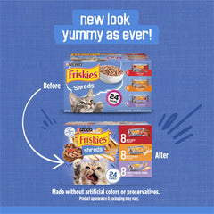 Friskies deshebrados de pollo en lata: sabor delicioso diario.