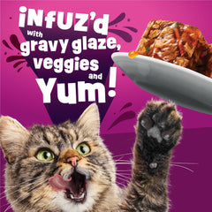 Friskies Glaz’d e Infuz’d, pollo-trozos-salsa-espesa para variedad.