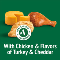 Friskies golosinas con sabor a pavo y cheddar para gusto diario.