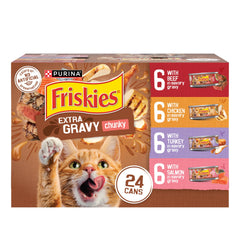 Friskies con jugo extra – lata de pollo con trozos jugosos para gato