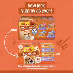 Friskies, lata de pavo con salsa sabrosa, trozos tiernos para comer