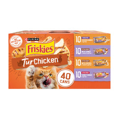 Friskies, lata de pollo con salsa sabrosa, experiencia suave para la hora de la comida