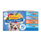 Friskies pack 40 latas: variedad para gatos adultos, lista para servir.