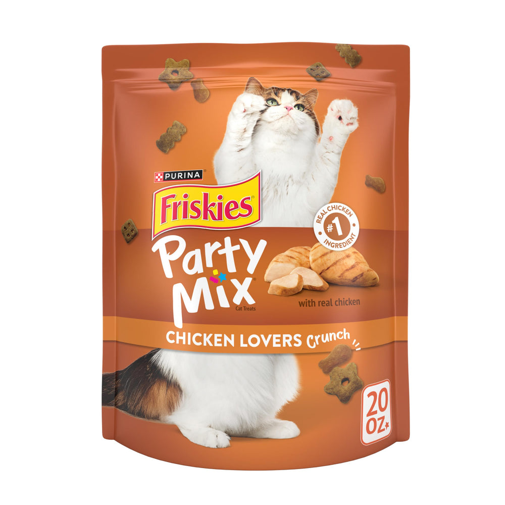 Golosinas Friskies Party Mix Chicken Lovers Crunch en empaque de 20 oz para frescura