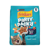 Friskies Party Pack’d crocante con sabores pollo-hígado-pavo para gatos activos.