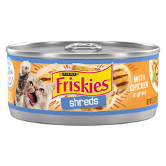 Friskies Shreds con pollo en salsa, textura deshilachada atractiva para gatos