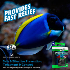 MetroCleanse tabletas en agua, disolución suave para el acuario.
