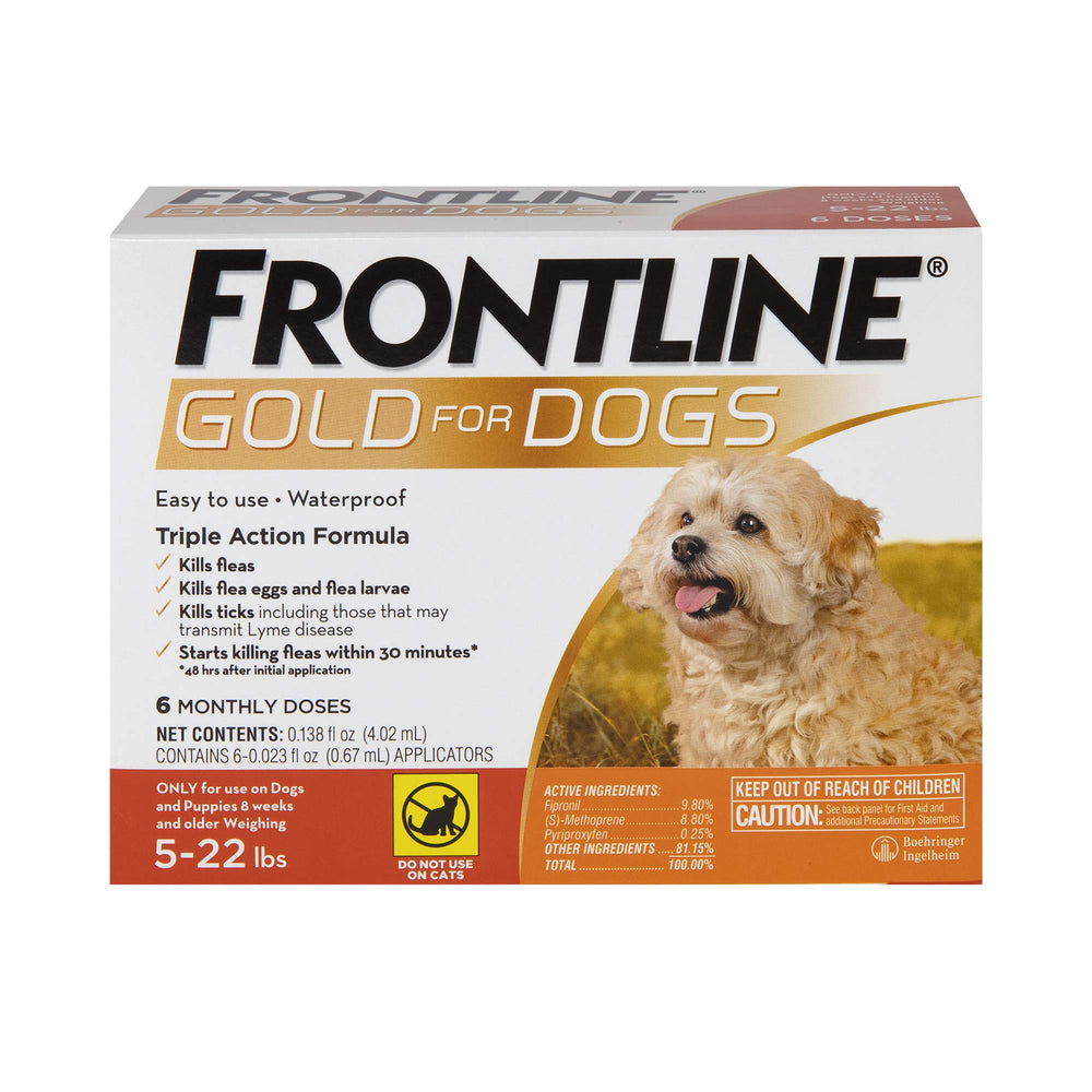 Frontline Gold para perro pequeño: aplicación en la nuca para protección rápida.