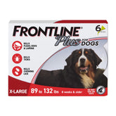 Frontline Plus para perro extragrande en caja roja, lista para uso.