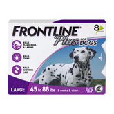 Frontline Plus para perros grandes: aplicación en un punto para protección continua.
