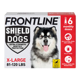 FRONTLINE Shield pipetas aplicadas en la espalda del perro XL para protección continua