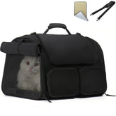 FUKUMARU Carrier Gato, ventana superior ventilada para viaje cómodo