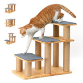 FUKUMARU escaleras para mascotas de pino natural, estabilidad para subir a la cama