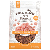 Full Moon: empaque frontal de alimento para perros, pollo de corral, fácil de guardar.