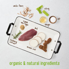 Full Moon Essential Duck Tenders closeup ingredients reveal cage-free duck and cassava