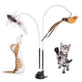 Fulushouxi set de juguetes para gato interactivo con pluma, estimula juego activo.