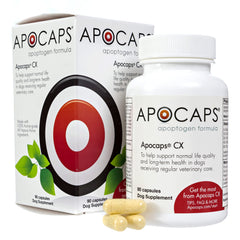 Apocaps CX de Functional Nutriments en botella, cápsulas para perros para uso diario.