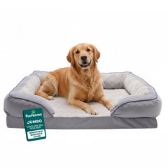 Cama FurHaven para perros, gel frĂo y estilo sofá para descanso cĂłmodo