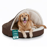 Cama Furhaven ortopédica redonda de 44 pulgadas para perros grandes.
