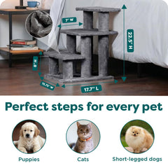 Furhaven Steady Paws: escalones para sofás en gris, facilitan el acceso sin saltos.