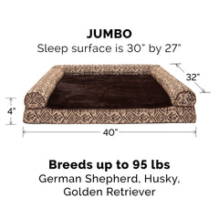 Furhaven medida 40 x 32 x 4 para cama de perro, ajuste cómodo.