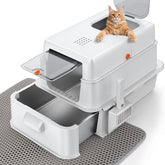 Caja FURTIME de acero inoxidable XL con cajón deslizante para limpieza rápida.