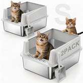 Caja Furtime de dos unidades con tapa, ideal para gatos pequeños y limpieza más fácil.