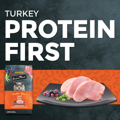 Fussie Cat Market Fresh primer ingrediente pavo, proteína de alta calidad.