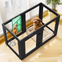FXW AuraSpace paneles transparentes para vigilar al perro desde cualquier ángulo.