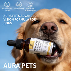 Aura Pets envase de 30 ml, fácil de usar a diario.