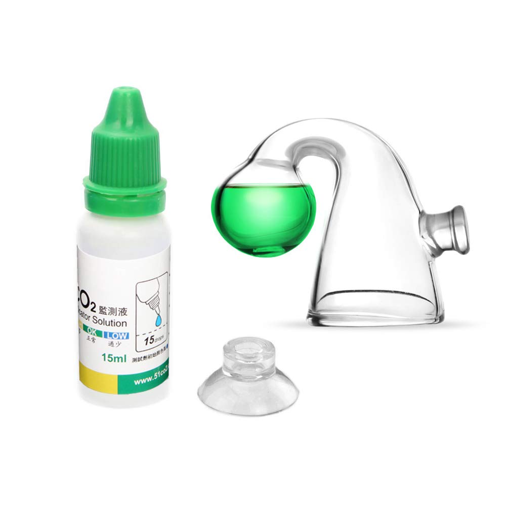 FZONE comprobador CO2 de vidrio para lectura de color en acuarios.