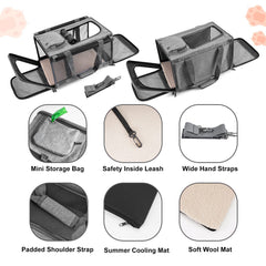 GAPZER transportín forro lavable desmontable ofrece espacio cómodo para mascotas