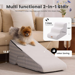 Gardner Pet diseño 2 en 1, escalera y rampa para mayor comodidad de la mascota.