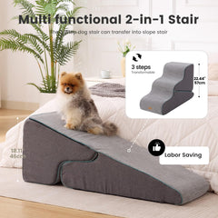 Gardner Pet escalera 2 en 1 transformable en rampa, facilita subir sin esfuerzo.