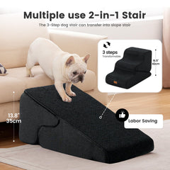 Gardner Pet escalera 3 pasos convertida en rampa para sofá, uso versátil
