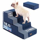 Gardner Pet escalera para perros de 4 pasos, azul marino, ayuda a subir a la cama con seguridad.