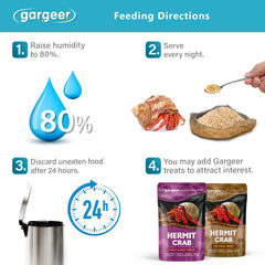 Gargeer dieta oceano cangrejo ermitaño omega3 para vitalidad y caparazón fuerte.