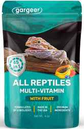 Gargeer multivitamínico con fruta, frasco compacto para crecimiento y desarrollo de reptiles.