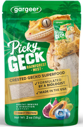 Gargeer Picky Geck Rainforest Mist en tazón, sabor tropical para apoyar la digestión.