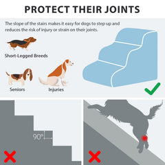 Escalera Garnpet de cinco peldaños para perros pequeños y gatos curiosos.