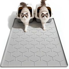 Garoopion alfombra para arena de gato 40x28 atrapa arena y mantiene el suelo limpio.
